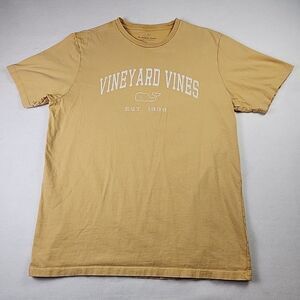 Vineyard Vines T-Shirt Classic Whale Cotton Short Sleeve Yellow Unisex Large